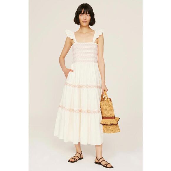 Madewell Dresses & Skirts - Madewell Embroidered Lucie Midi Dress Size M with Snags